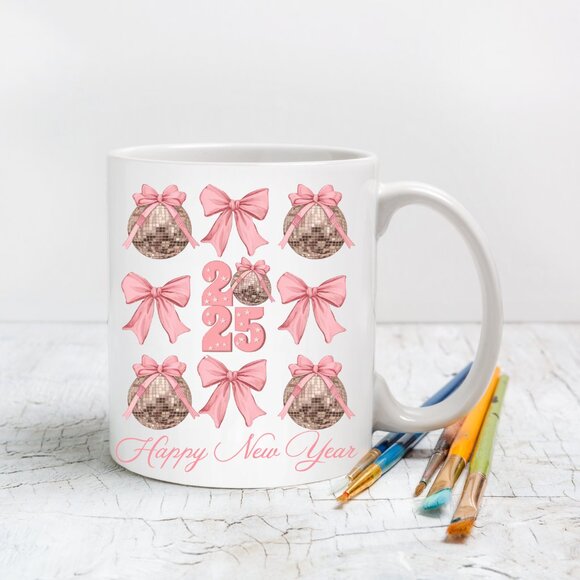 🎉 Retro New Year 2025 Mug - White Ceramic, Celebrate in Style! - Picture 4 of 4